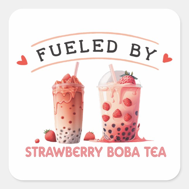 Fueled by Boba Tea Square Sticker (Front)