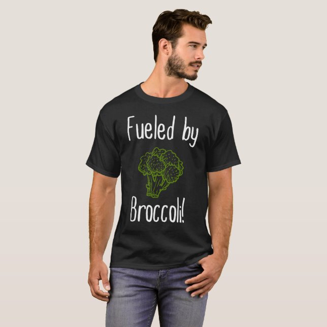 Fueled By Broccoli Vegan Vegetarian Vegetable T-Shirt (Front Full)