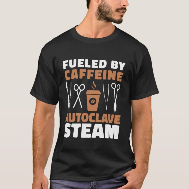 Fueled By Caffeine And Autoclave Steam SPD Tech T-Shirt (Front)