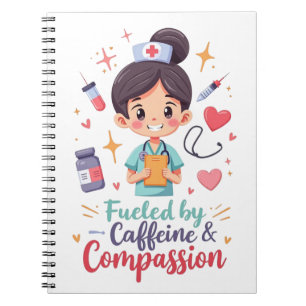 Fueled by Caffeine & Compassion – Cute Pastel Notebook