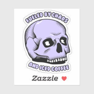 Fueled By Chaos and Iced Coffee Sticker