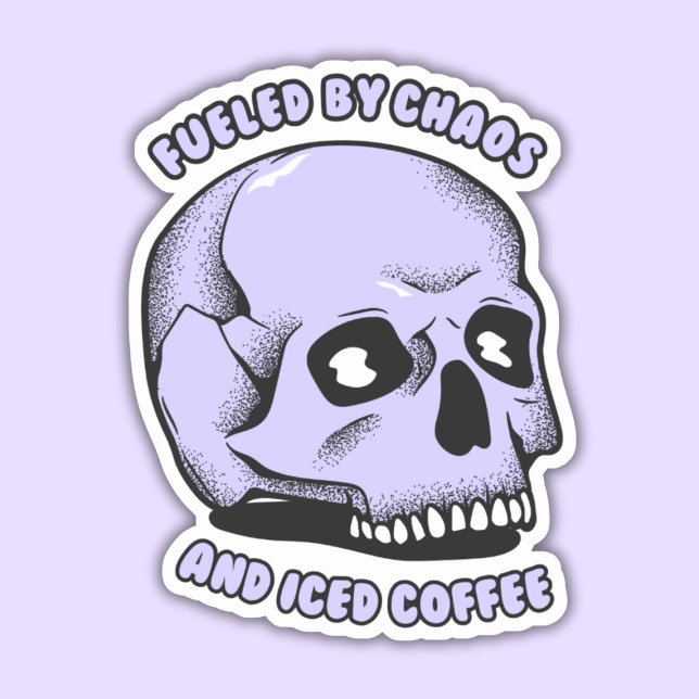 Fueled By Chaos and Iced Coffee Sticker (Creator Uploaded)