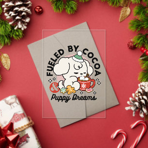 Fueled by Cocoa and Puppy Dreams – Cute Winter Dog Acrylic Invitations