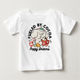 Fueled by Cocoa and Puppy Dreams – Cute Winter Dog Baby T-Shirt