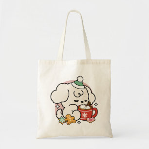 Fueled by Cocoa and Puppy Dreams – Cute Winter Dog Tote Bag