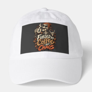 Fueled by Coffee and Chaos Retro Skeleton Hat