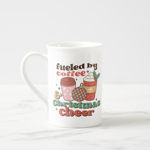 Fueled by Coffee and Christmas Cheer Bone China Mug