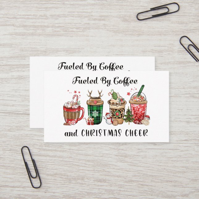 Fueled by Coffee and Christmas Cheer Business Card (Front/Back In Situ)