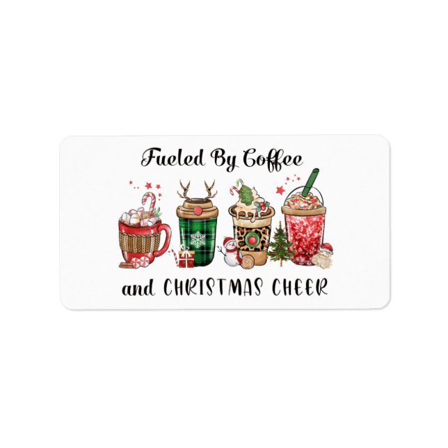 Fueled by Coffee and Christmas Cheer Label (Front)
