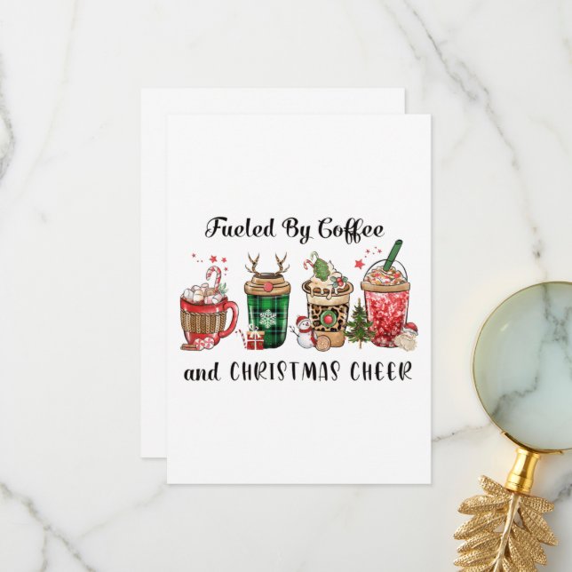Fueled by Coffee and Christmas Cheer Thank You Card (Front/Back In Situ)