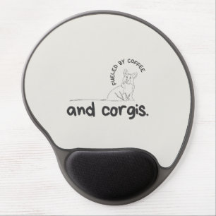 'Fueled by Coffee and Corgis' Corgi Lovers Gift Gel Mouse Pad