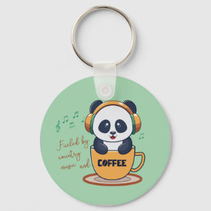 fueled by coffee and country music keychain