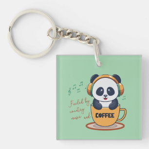 fueled by coffee and country music keychain
