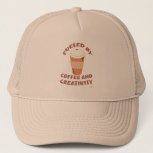 Fueled By Coffee and Creativity Cool Motto Trucker Hat