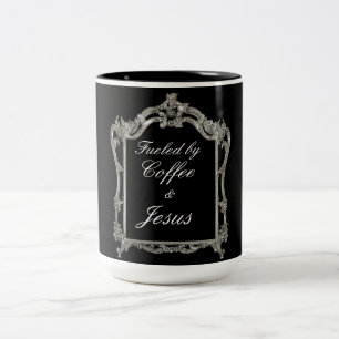 Fueled by Coffee and Jesus Two-Tone Coffee Mug
