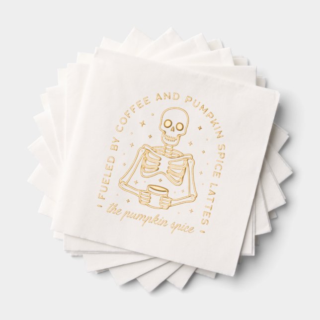 Fueled By Coffee and Pumpkin Spice Lattes Foil Napkins (Insitu (Stacked))