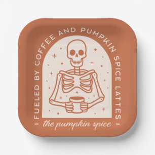 Fueled By Coffee and Pumpkin Spice Lattes Paper Plates