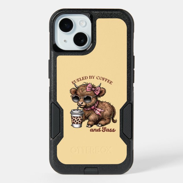 Fueled by Coffee and Sass iPhone 15 Case (Back)