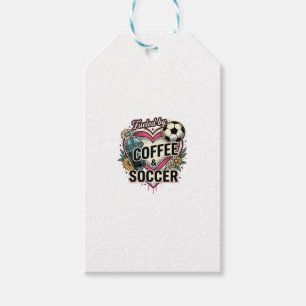 Fueled By Coffee And Soccer Vintage Shirt Design_1 Gift Tags