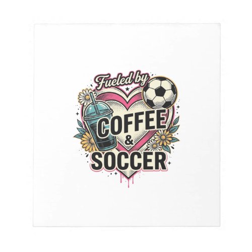 Fueled By Coffee And Soccer Vintage Shirt Design_1 Notepad
