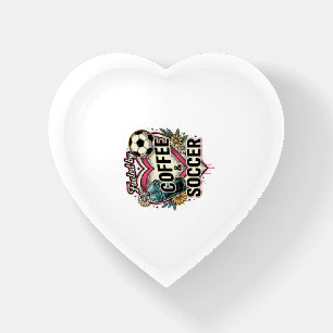 Fueled By Coffee And Soccer Vintage Shirt Design_1 Paperweight