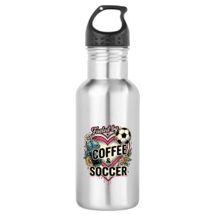 Fueled By Coffee And Soccer Vintage Shirt Design_1 Stainless Steel Water Bottle