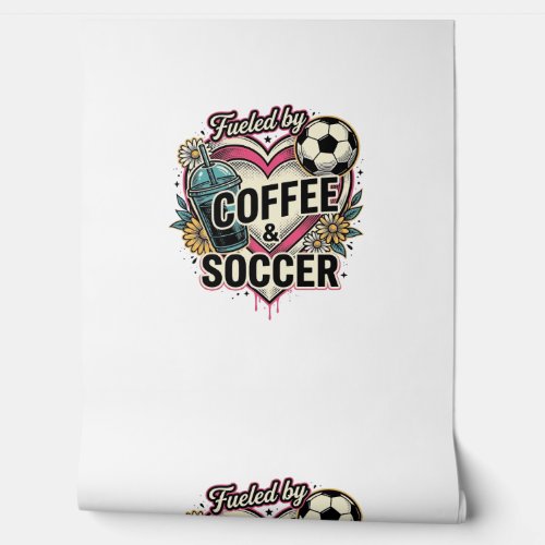 Fueled By Coffee And Soccer Vintage Shirt Design_1 Wallpaper