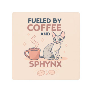 Fueled by Coffee and Sphynx Cat Art