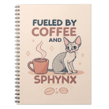 Fueled by Coffee and Sphynx Cat Art