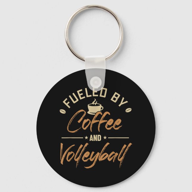 Fueled by Coffee and Volleyball Coach Team Player  Keychain (Front)
