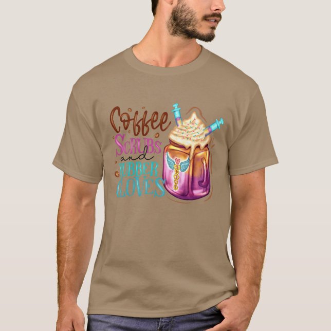Fueled by Coffee Compassion Nurse Lifeee friends T-Shirt (Front)