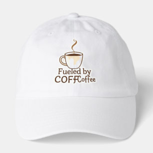Fueled by Coffee Cute Coffee Lover Typography Hat