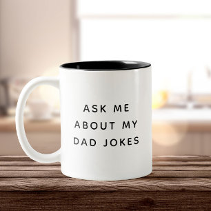 Fueled by Coffee & Dad Jokes Funny Humor Two-Tone Coffee Mug