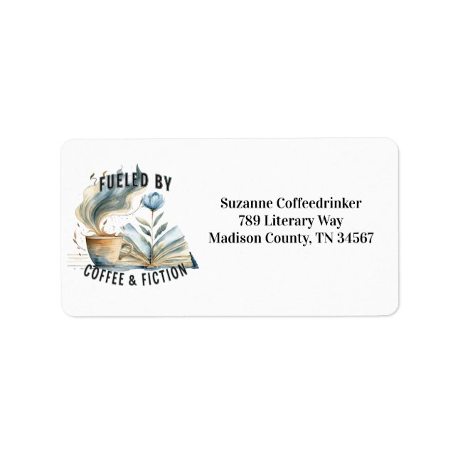 Fueled by Coffee & Fiction Address Labels (Front)
