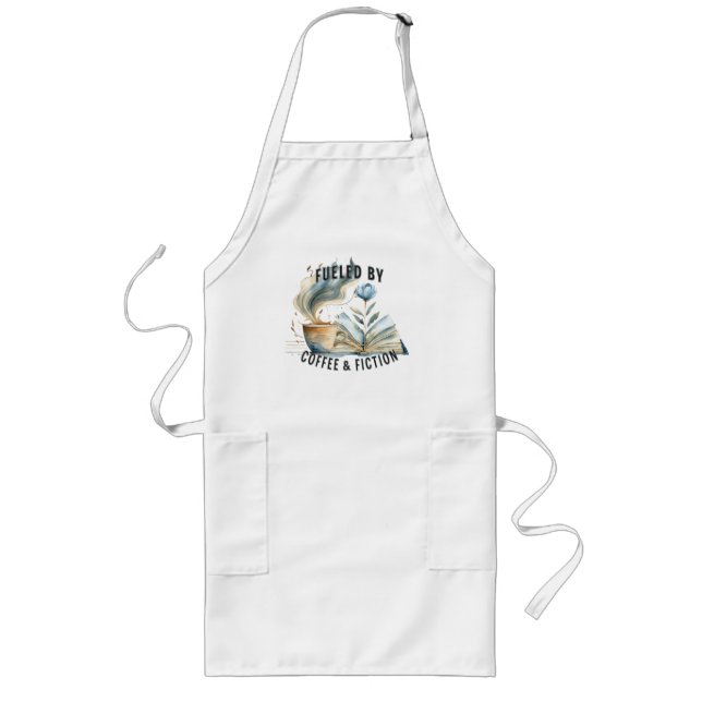 Fueled by Coffee & Fiction Long Apron (Front)