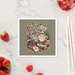 Fueled by Coffee & Good Vibes – Cute Coffee Lover Napkins