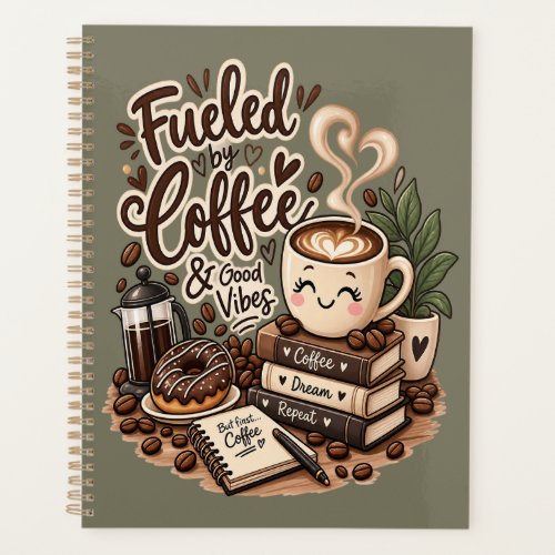 Fueled by Coffee & Good Vibes – Cute Coffee Lover Planner