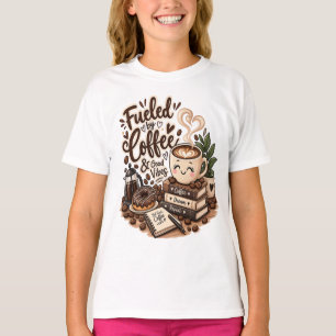Fueled by Coffee & Good Vibes – Cute Coffee Lover T-Shirt