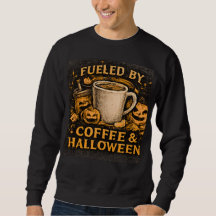Fueled By Coffee & Halloween Funny Fall Graphic 