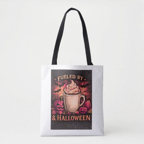 Fueled By Coffee & Halloween Funny Tote Bag