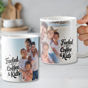 Fueled By Coffee & Kids Funny Photo Coffee Mug
