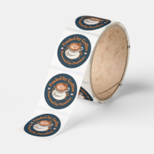 Fueled By Coffee Latte Art Round Sticker
