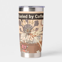 Fueled by Coffee Thermal Tumbler– Funny Travel Cup