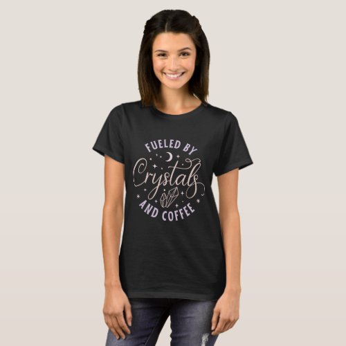 Fueled by Crystals and Coffee Black Halloween T_Shirt