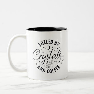 Fueled by Crystals and Coffee Fun Halloween Two-Tone Coffee Mug