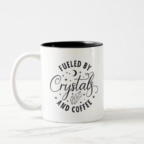 Fueled by Crystals and Coffee Fun Halloween Two_Tone Coffee Mug