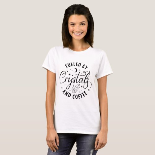 Fueled by Crystals and Coffee White Halloween T_Shirt