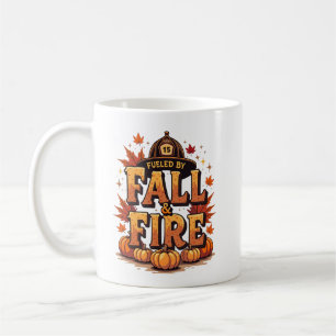 Fueled by Fall & Fire – Cozy Autumn Firefighter Coffee Mug