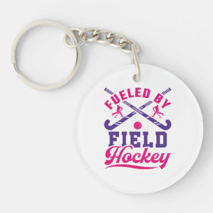 Fueled by Field Hockey Cute Player Team Keychain