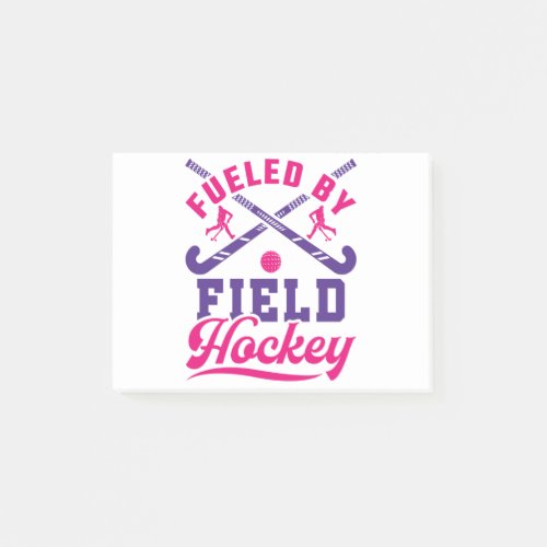 Fueled by Field Hockey Cute Player Team Post_it Notes